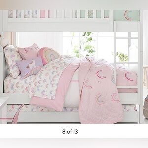 Pottery barn kids rainbow twin sheets and quilt set